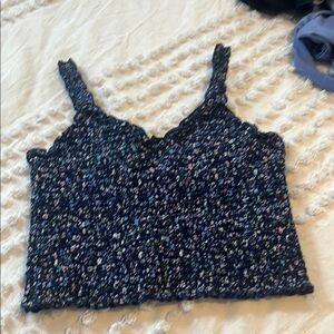 Floral Black Sleeveless Top